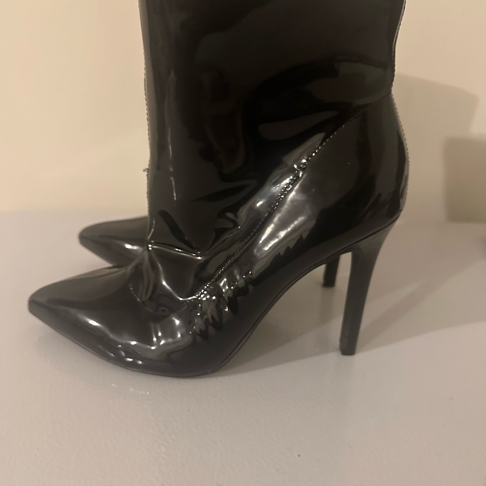 Black Patent Leather Women's Boots